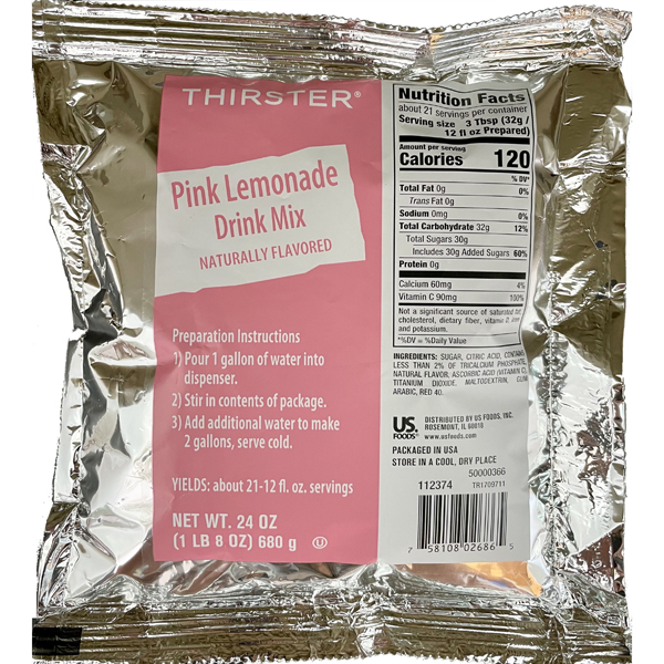 THIRSTER PINK LEMONADE DRINK MIX
