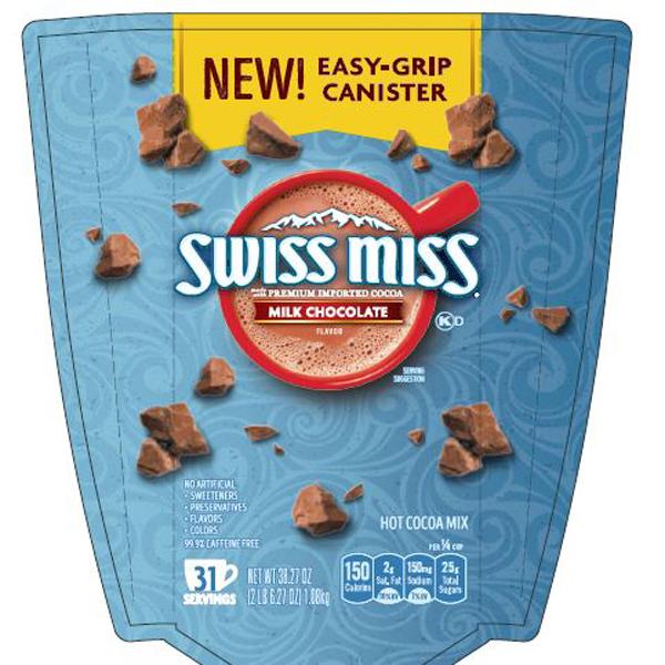 SWISS MISS MILK CHOCOLATE COCOA CANISTER