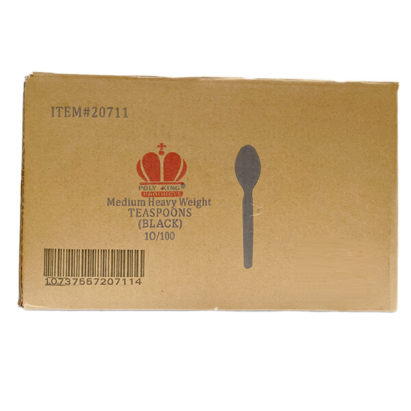 POLYKING BLACK MEDIUM HEAVY WEIGHT PLASTIC SPOONS