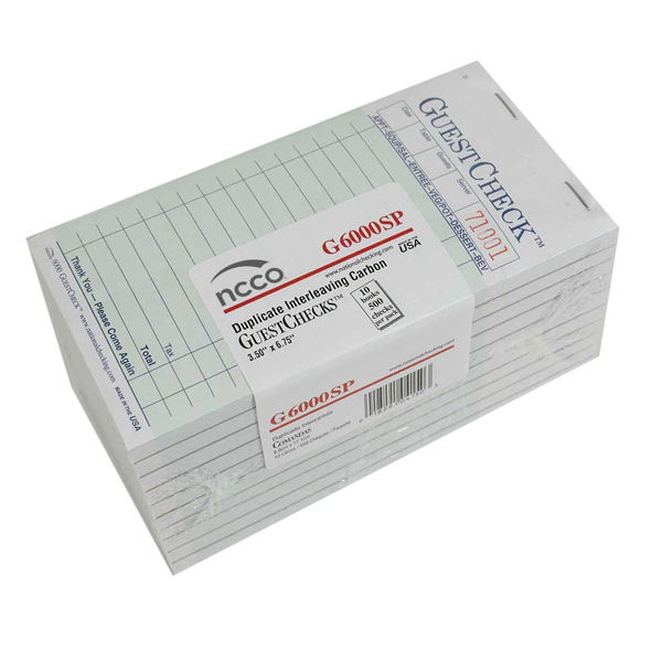 NCCO GUEST CHECK G6000SP CARBON COPY 3.5X6.75 INCH