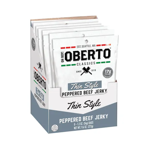 OBERTO PEPPERED THIN STYLE BEEF JERKY 1.2 OZ