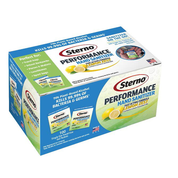 STERNO HAND SANITIZER SINGLE USE PACKET LEMON ZEST
