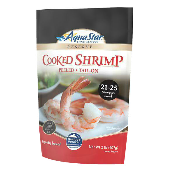 AQUA STAR PEELED TAIL ON SHRIMP COOKED 21-25
