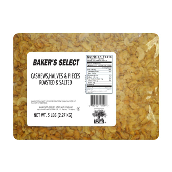 AZAR CASHEW SPLITS AND PIECES ROASTED SALTED
