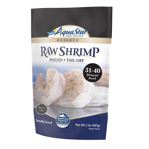 AQUA STAR PEELED TAIL-OFF WHITE SHRIMP 31-40 LB