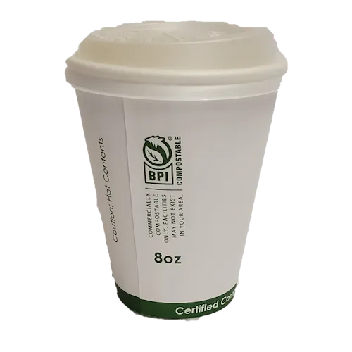 PRIMEWARE HOT CUPS COMPOSTABLE WHITE 8 OZ