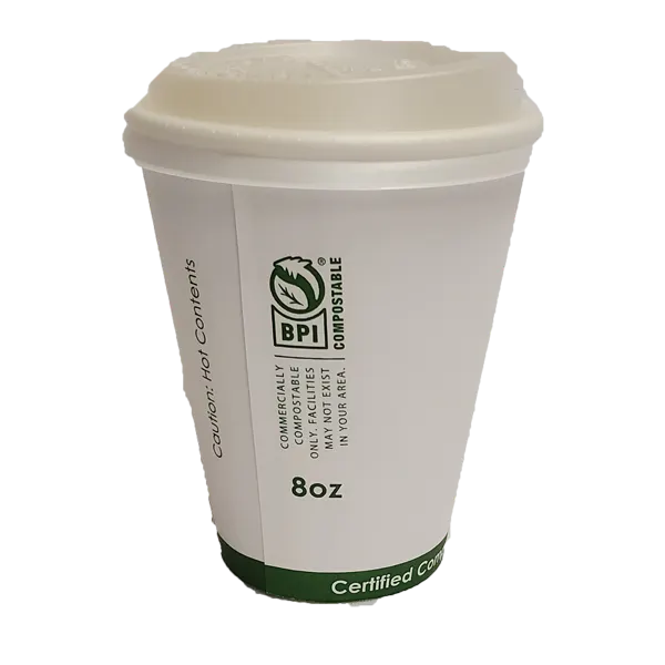 PRIMEWARE HOT CUPS COMPOSTABLE WHITE 8 OZ