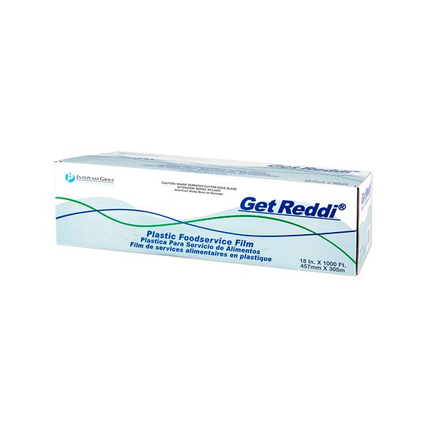 GET REDDI 18 INCHES X 1000 PLASTIC FILM WRAP WITH CUTTER BOX
