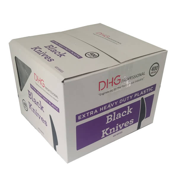 DHG EXTRA HEAVY DUTY PLASTIC BLACK KNIVES