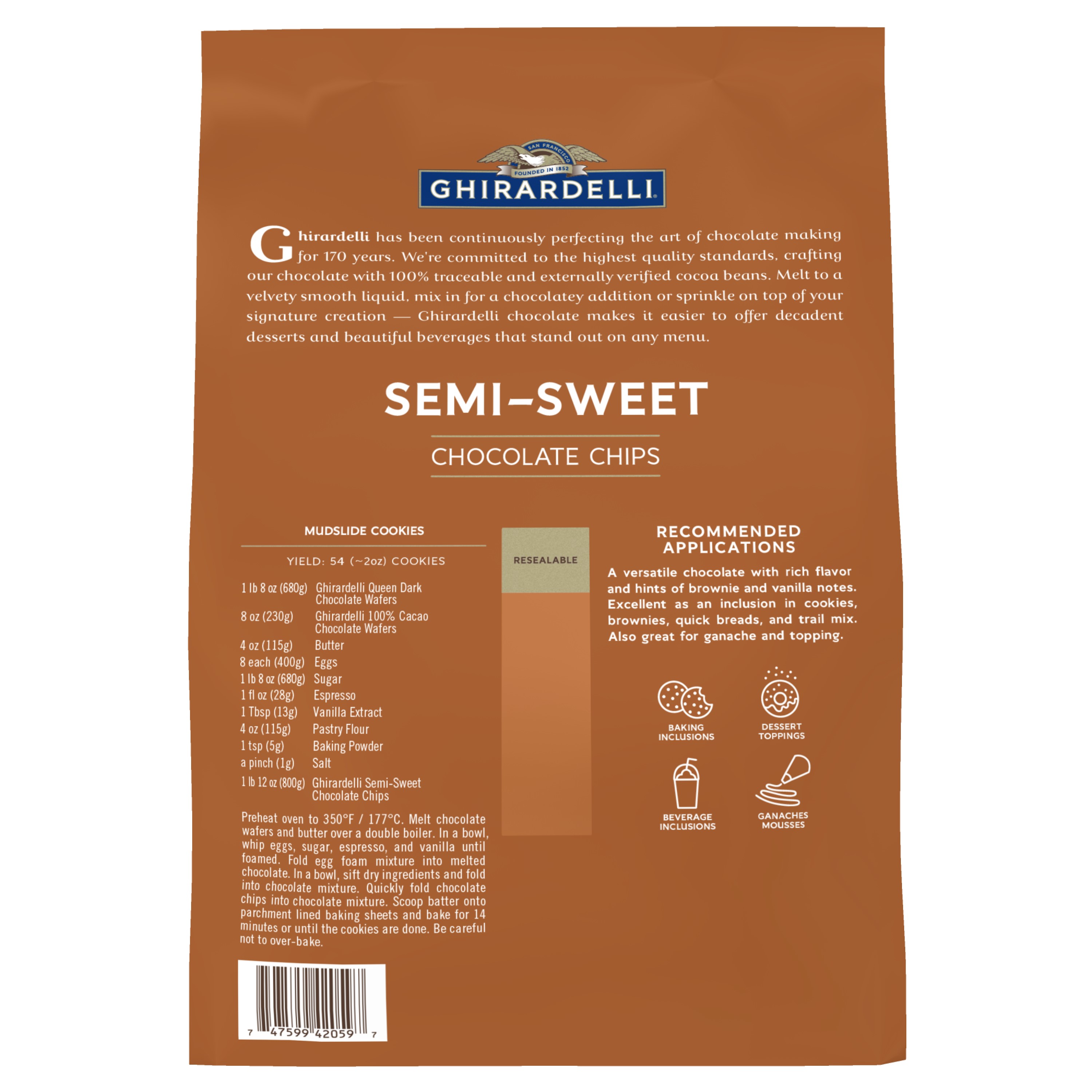 GHIRARDELLI SEMI SWEET CHOCOLATE CHIPS