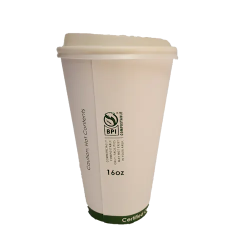 PRIMEWARE HOT CUPS COMPOSTABLE WHITE 16 OZ