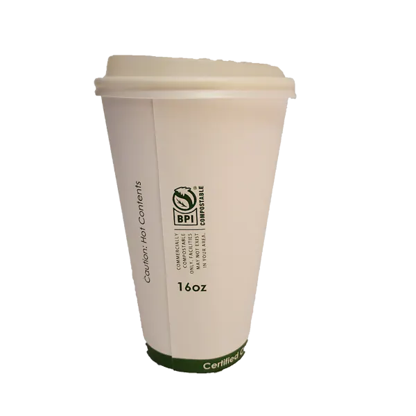 PRIMEWARE HOT CUPS COMPOSTABLE WHITE 16 OZ