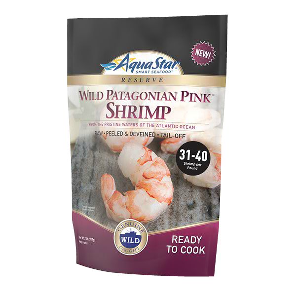 AQUA STAR WILD PATAGONIAN PINK RAW SHRIMP 31/40