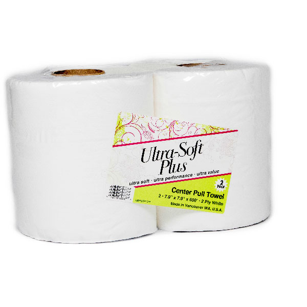 ULTRA SOFT CENTER PULL TOWELS 2 PACK 600 SHEETS