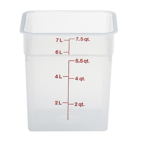 CAMBRO TRANSLUCENT SQUARE FOOD CONTAINER 8 QUART