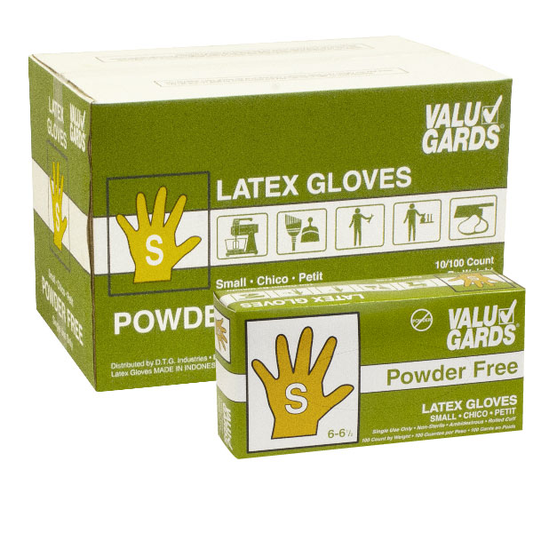VALUGARDS VALUE GUARDS LATEX GLOVES SMALL POWDER FREE
