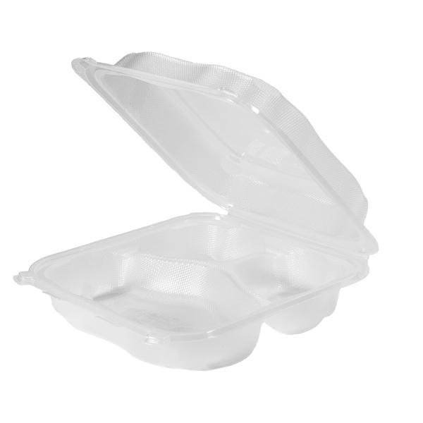 ECO-SYSTEMS CLOVER CLEAR XL 3 COMPARTMENT HINGED CONTAINER