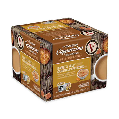 VICTOR ALLEN SWEET & SALTY CARAMEL CAPPUCCINO SINGLE SERVE CUPS