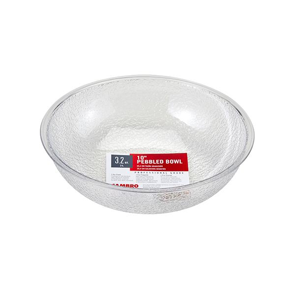 CAMBRO CAMWEAR BOWL PEBBLED CLEAR 10 INCH - 3.2 QUART