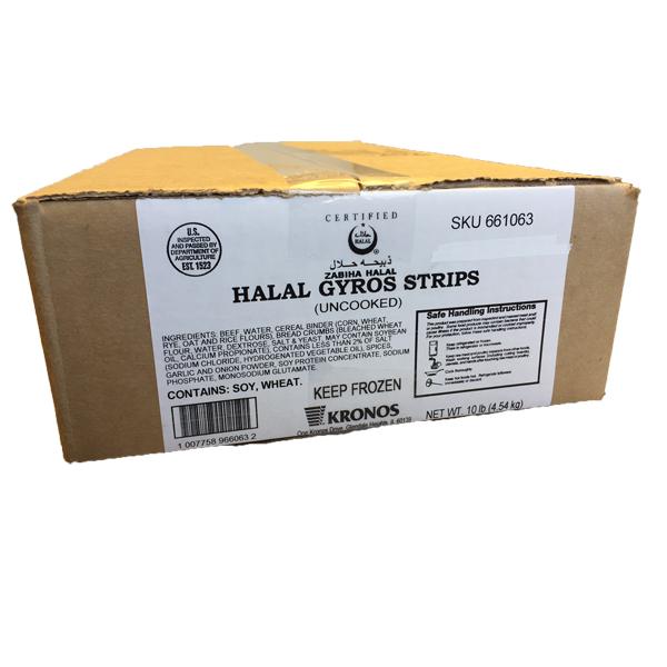 KRONOS GYRO BEEF STRIPS UNCOOKED HALAL