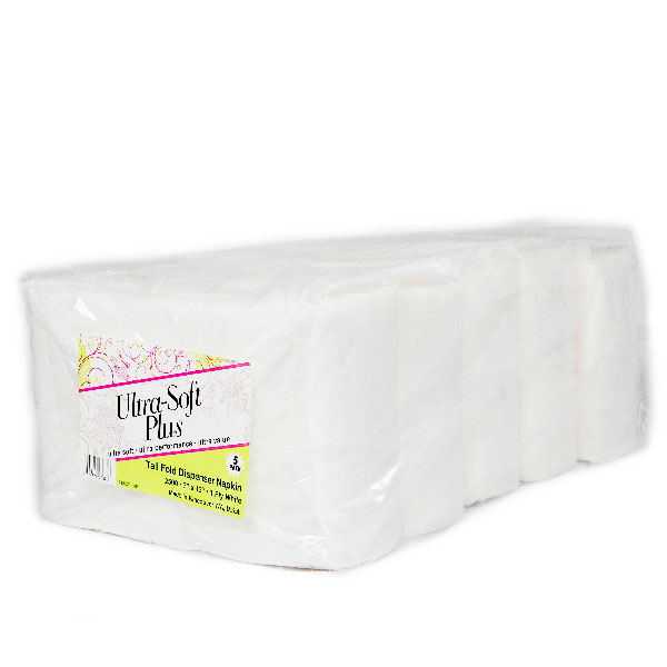 ULTRA-SOFT PLUS WHITE TALL FOLD NAPKIN 7 X 13 INCH
