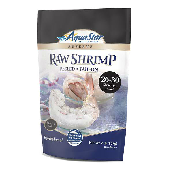 AQUA STAR SHRIMP PEELED TAIL ON RAW 26-30