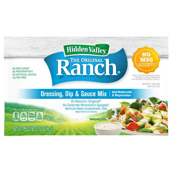 HIDDEN VALLEY RANCH DRESSING MIX NO MSG