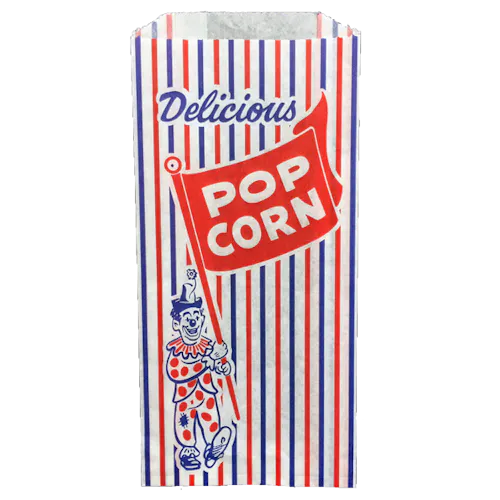 ZENITH POPCORN BAG MEDIUM CLOWN PRINT 4X1.5X9