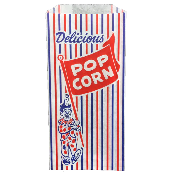 ZENITH POPCORN BAG MEDIUM CLOWN PRINT 4X1.5X9