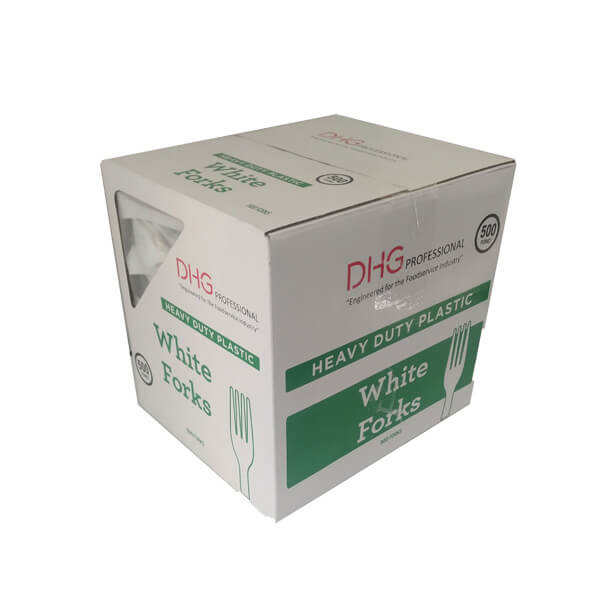 DHG PROFESSIONAL HEAVY WEIGHT WHITE PLASTIC FORKS