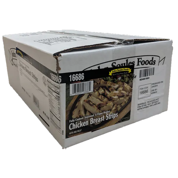JOHN SOULES FOODS FLAME BROILED CHICKEN BREAST STRIPS SEASONED