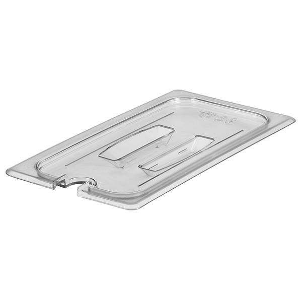 CAMBRO FOOD PAN LID CLEAR THIRD SIZE NOTCH W/HAND