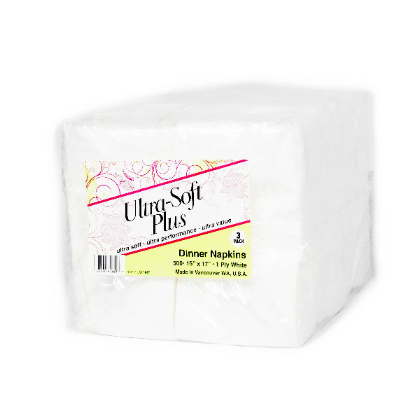 ULTRA-SOFT PLUS ULTRA SOFT DINNER NAPKINS 15X17 INCH 1-PLY