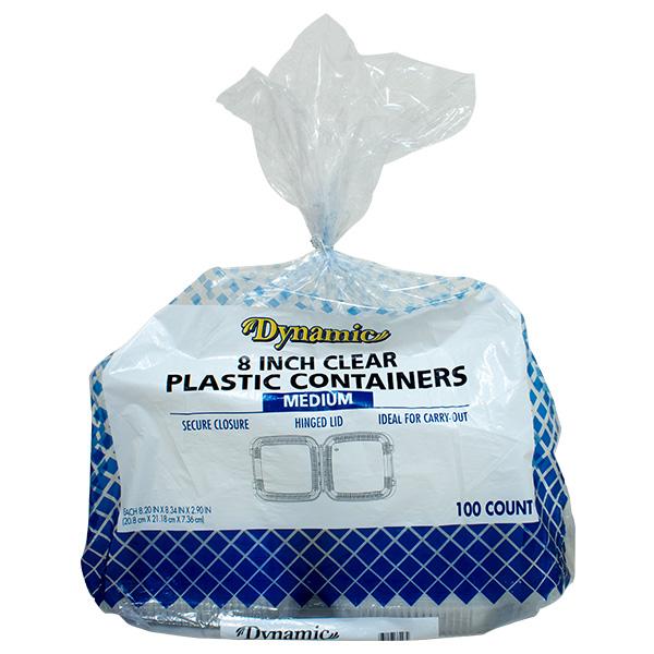 DYNAMIC 8 INCH CLEAR PLASTIC CONTAINER