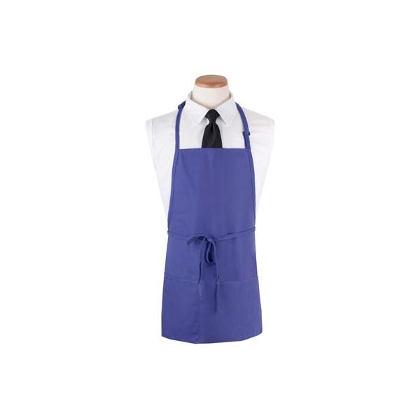 CHEF'S LINE CHEFS LINE BIB APRON ROYAL BLUE 28 X 30 3 POCKET