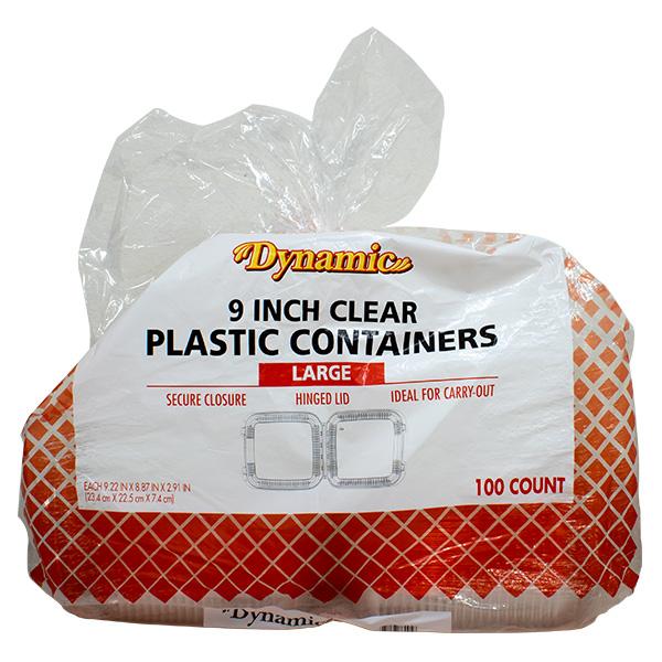 DYNAMIC CLEAR PLASTIC CONTAINER 9 INCH
