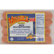 MILLERS BEEF FRANKFURTERS 6 INCH COLOSSAL