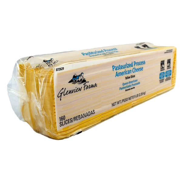 GLENVIEW FARMS YELLOW AMERICAN PROCESSED CHEESE 160 SLICE