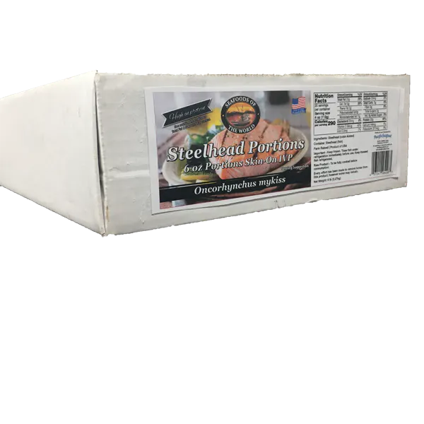 SEAFOODS OF THE WORLD STEELHEAD PORTIONS SKIN ON 6 OUNCE