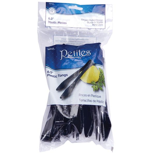 WNA TONGS PLASTIC BLACK 6.5 INCH