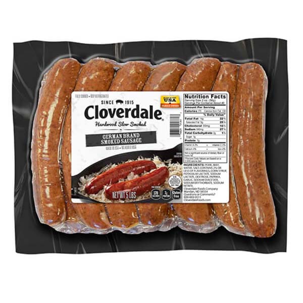CLOVERDALE MEATS SMOKED GERMAN SAUSAGE
