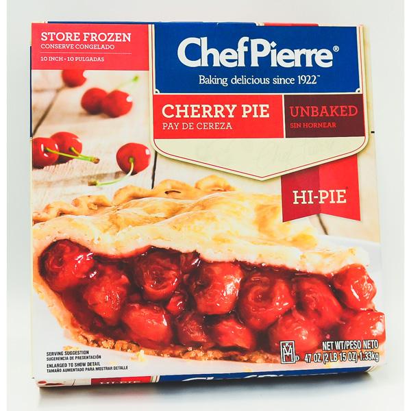 CHEF PIERRE CHERRY DEEP DISH HI PIE 10 INCHES RAW UNSLICED