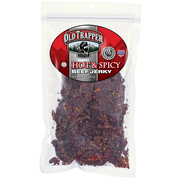 OLD TRAPPER HOT AND SPICY BEEF JERKY