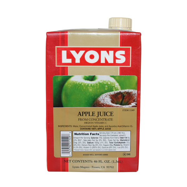 LYONS MAGNUS APPLE JUICE