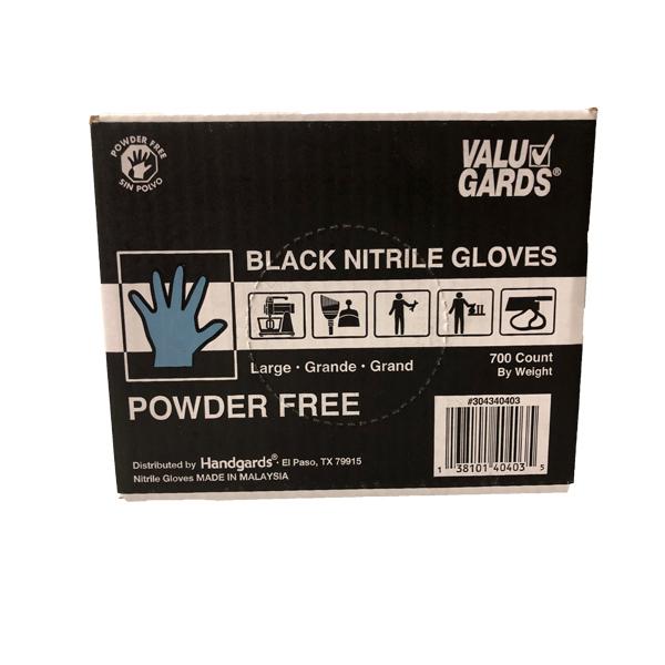 VALUGARDS NITRILE GLOVES BLACK BULK XTRA LARGE