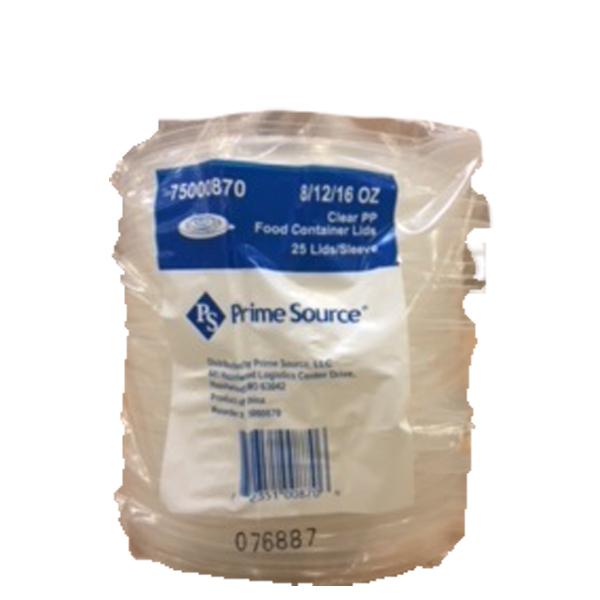 PRIME SOURCE POLYPROPYLENE CLEAR PLASTIC LID FOR 8-16 OZ CONTAINERS