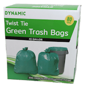 DYNAMIC GREEN 45 GAL TWIST TIE TRASH BAGS