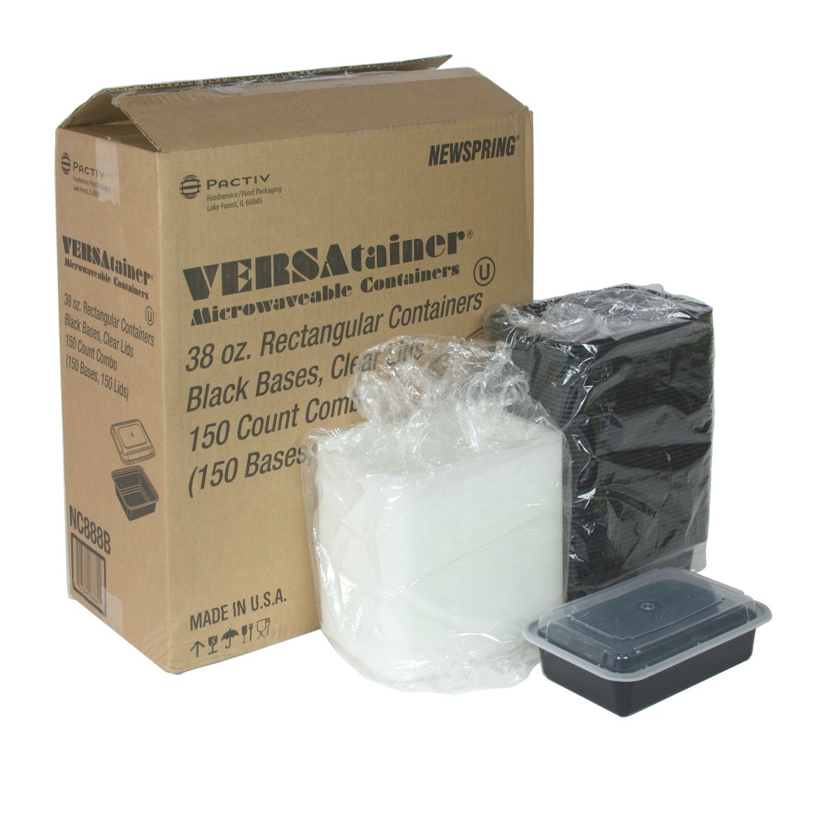 NEWSPRING 38 OZ BLACK MICROWAVE CONTAINER WITH LID