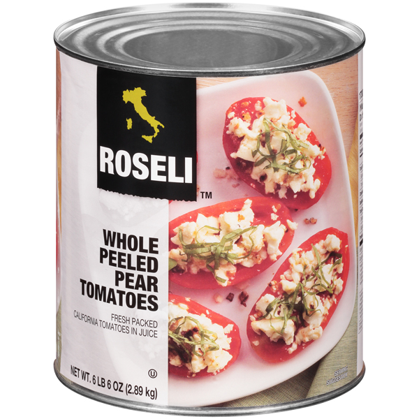 ROSELI WHOLE PEELED PEAR TOMATOES IN JUICE