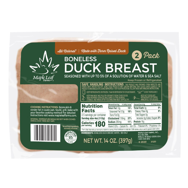 MAPLE LEAF FARMS BONELESS DUCK BREAST